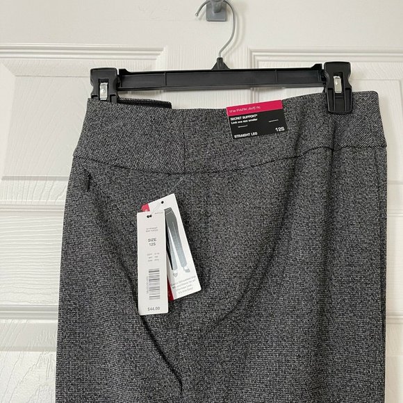 NWT Investments Petite PARK AVE fit Pull-On Straight Leg Tweed Pants w/ Pockets - Picture 7 of 10